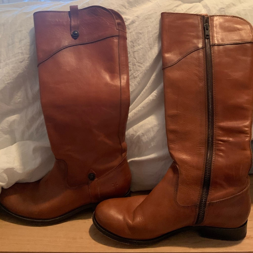 FRYE boots in cognac, worn for only one season!